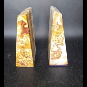 Vintage alabaster/onyx‎ bookends